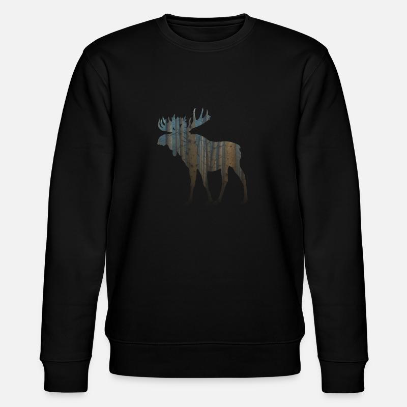 Wald Elch - Stanley/Stella Unisex Bio-Sweatshirt CHANGER  - Schwarz