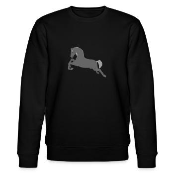 Graues Pferd - Stanley/Stella Unisex Bio-Sweatshirt CHANGER  - Schwarz - Vorne - Nik (191cm) & Marisol (170cm)