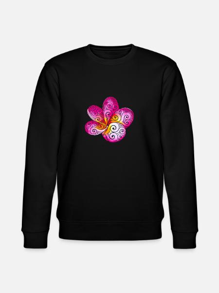 Swirly Plumeria - Stanley/Stella CHANGER Unisex Organic Sweatshirt - black
