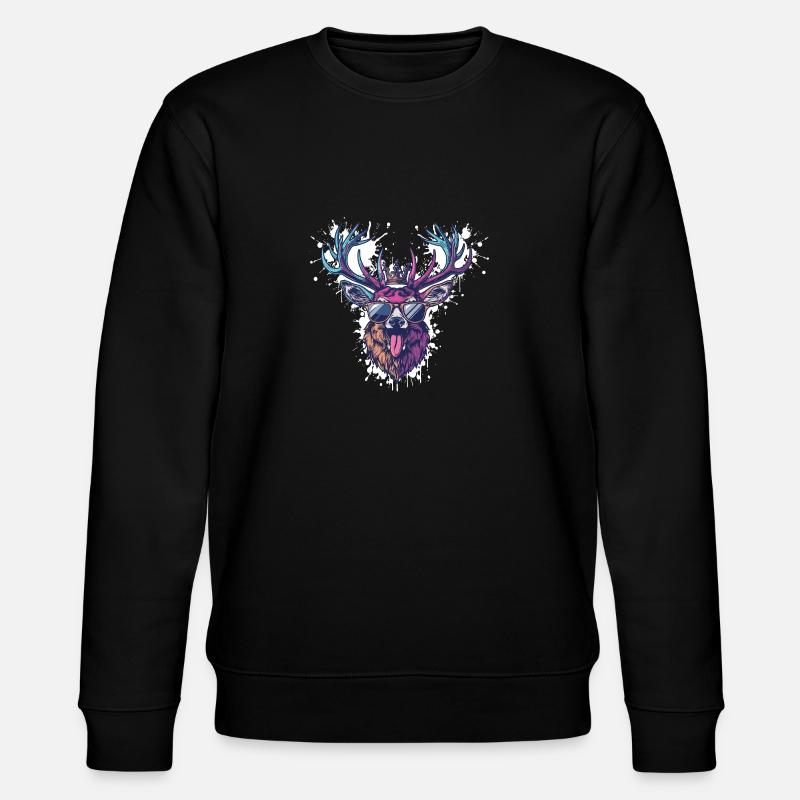 Cerf Drôle - Sweat bio CHANGER Stanley/Stella Unisexe - noir