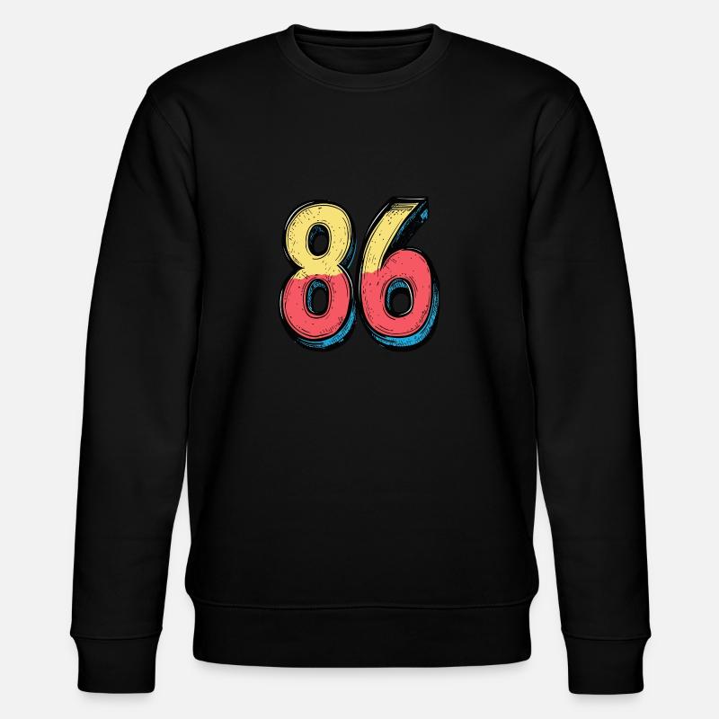 86 Zahl Comic - Stanley/Stella Unisex Bio-Sweatshirt CHANGER  - Schwarz