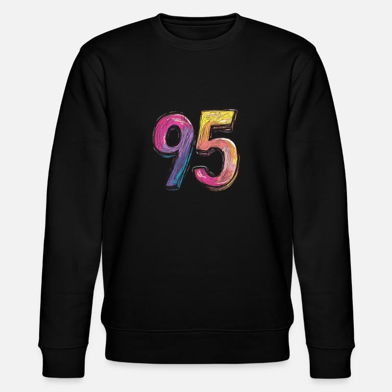 95 Number Comic - Stanley/Stella CHANGER Unisex Organic Sweatshirt - black