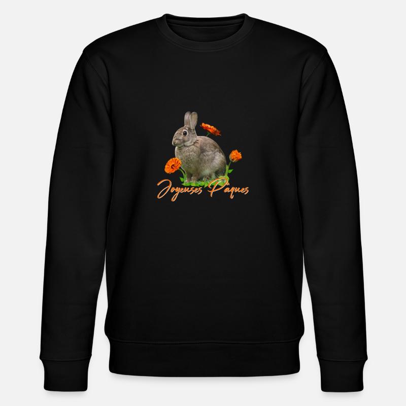 Joyeuses Paques Frohe Ostern - Stanley/Stella Unisex Bio-Sweatshirt CHANGER  - Schwarz