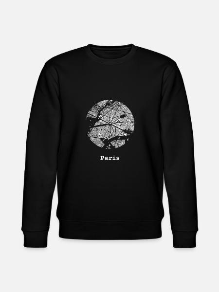 Paris city with map - Stanley/Stella CHANGER Unisex Organic Sweatshirt - black