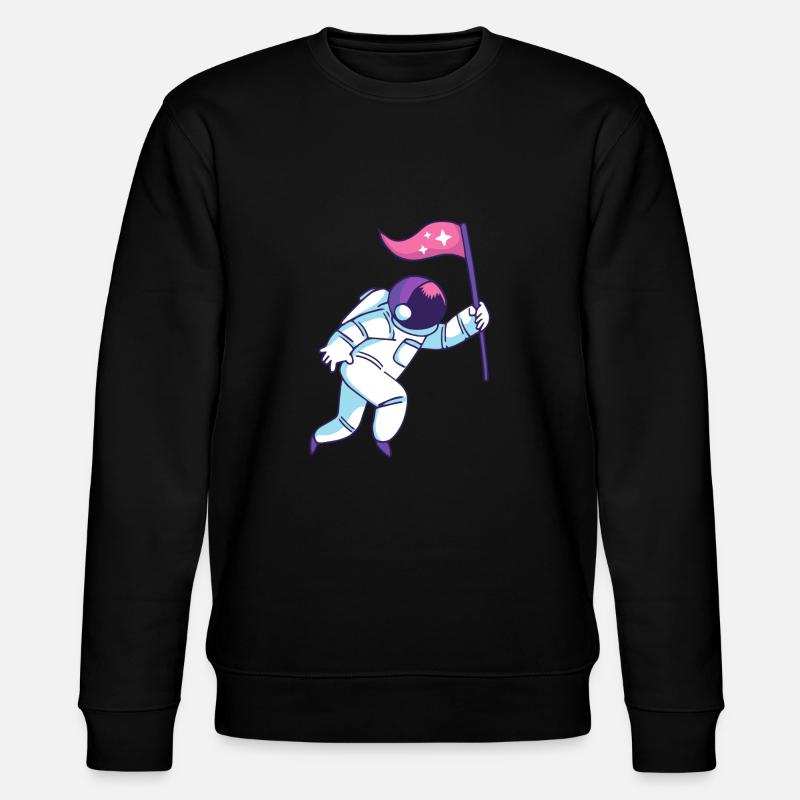 Astronaut mit Fahne Geschenk Geschenkidee - Stanley/Stella Unisex Bio-Sweatshirt CHANGER  - Schwarz