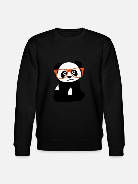 Panda with glasses - Stanley/Stella CHANGER Unisex Organic Sweatshirt - black