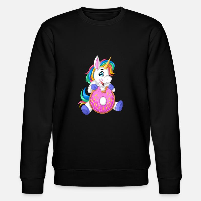 Einhorn Donuts - Stanley/Stella Unisex Bio-Sweatshirt CHANGER  - Schwarz