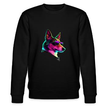 Basenji Dogs Basenjis - Stanley/Stella CHANGER Unisex Organic Sweatshirt - black - Front - Nik (191cm) & Marisol (170cm)