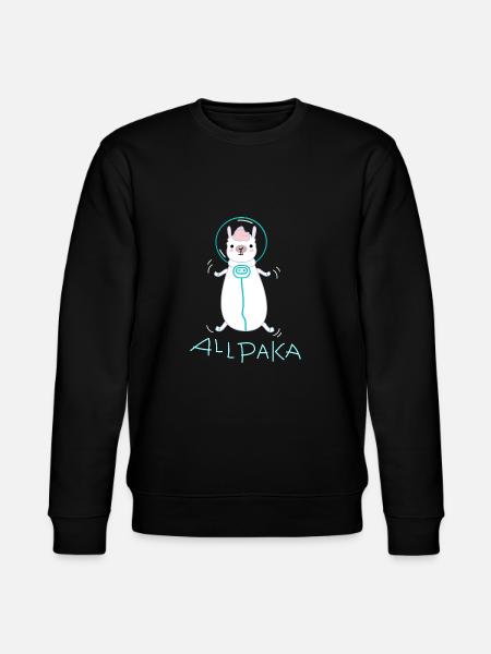 Lama als Astronaut - Stanley/Stella Unisex Bio-Sweatshirt CHANGER  - Schwarz