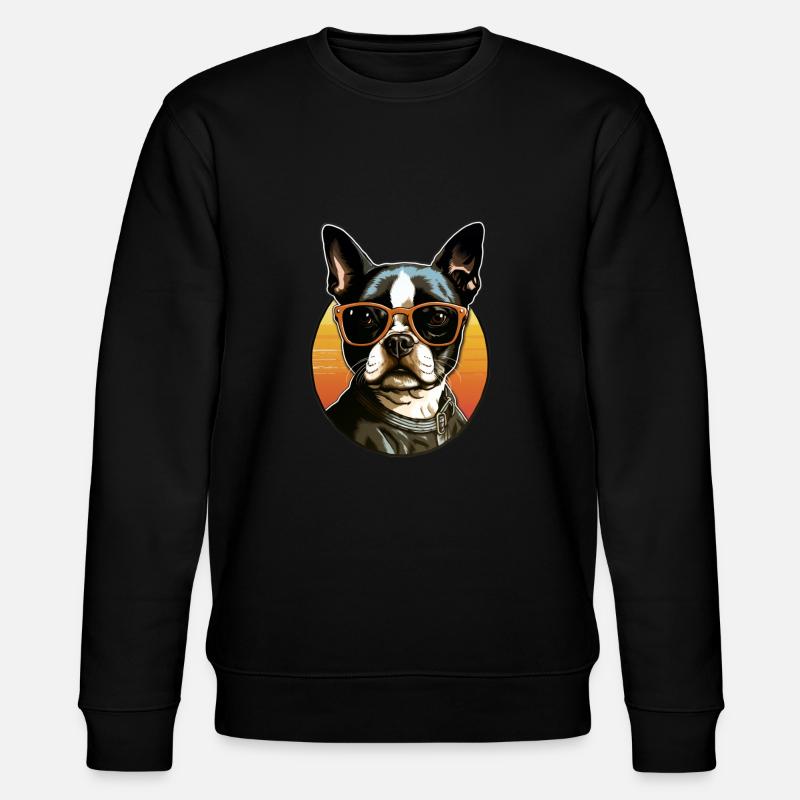 Boston Terrier Cool - Boston Terrier Hund - Stanley/Stella Unisex Bio-Sweatshirt CHANGER  - Schwarz