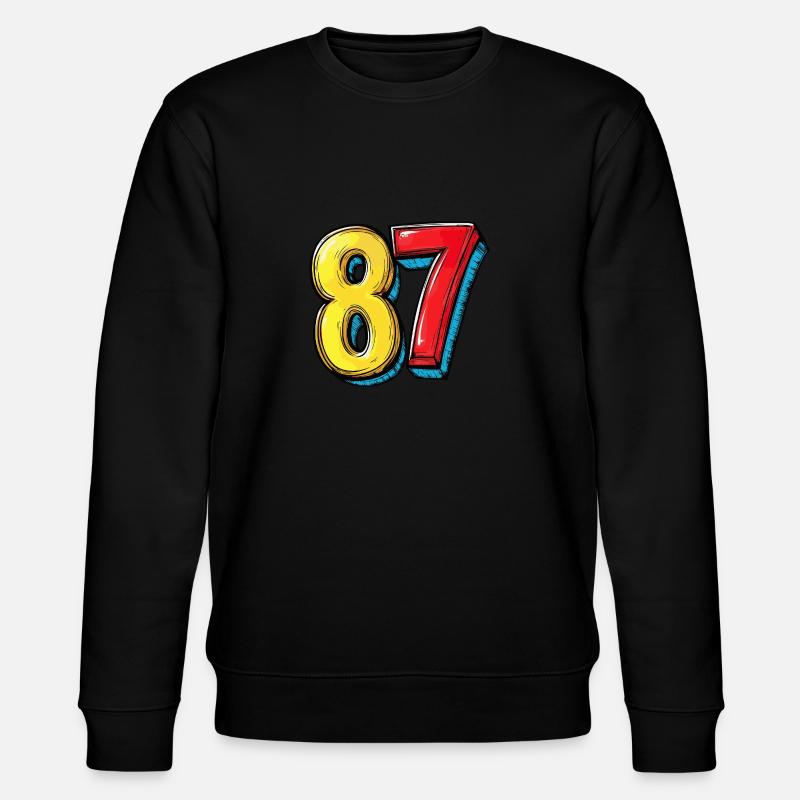 87 Number Comic - Stanley/Stella CHANGER Unisex Organic Sweatshirt - black