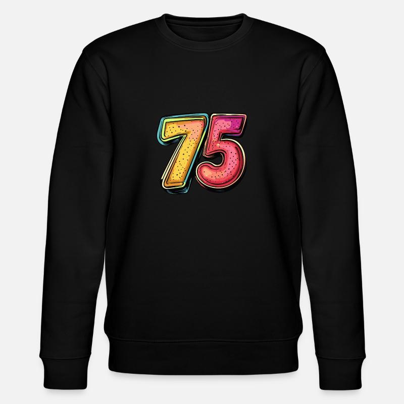 75 Zahl Comic - Stanley/Stella Unisex Bio-Sweatshirt CHANGER  - Schwarz