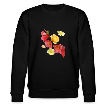 Fleurs,Fleur,Printemps,Fleurs,Tulipes,Roses - Sweat bio CHANGER Stanley/Stella Unisexe - noir - Devant - Nik (191cm) & Marisol (170cm)