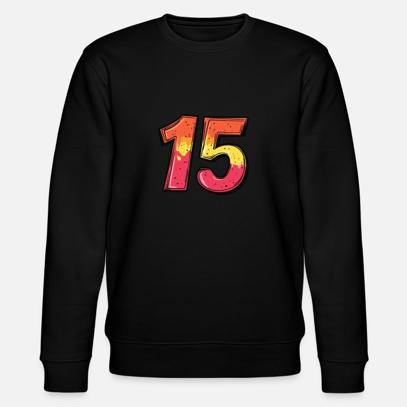 15 Zahl Comic - Stanley/Stella Unisex Bio-Sweatshirt CHANGER  - Schwarz