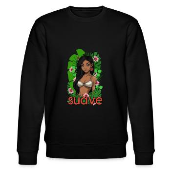 Suave belle femme avec des plantes - Sweat bio CHANGER Stanley/Stella Unisexe - noir - Devant - Nik (191cm) & Marisol (170cm)