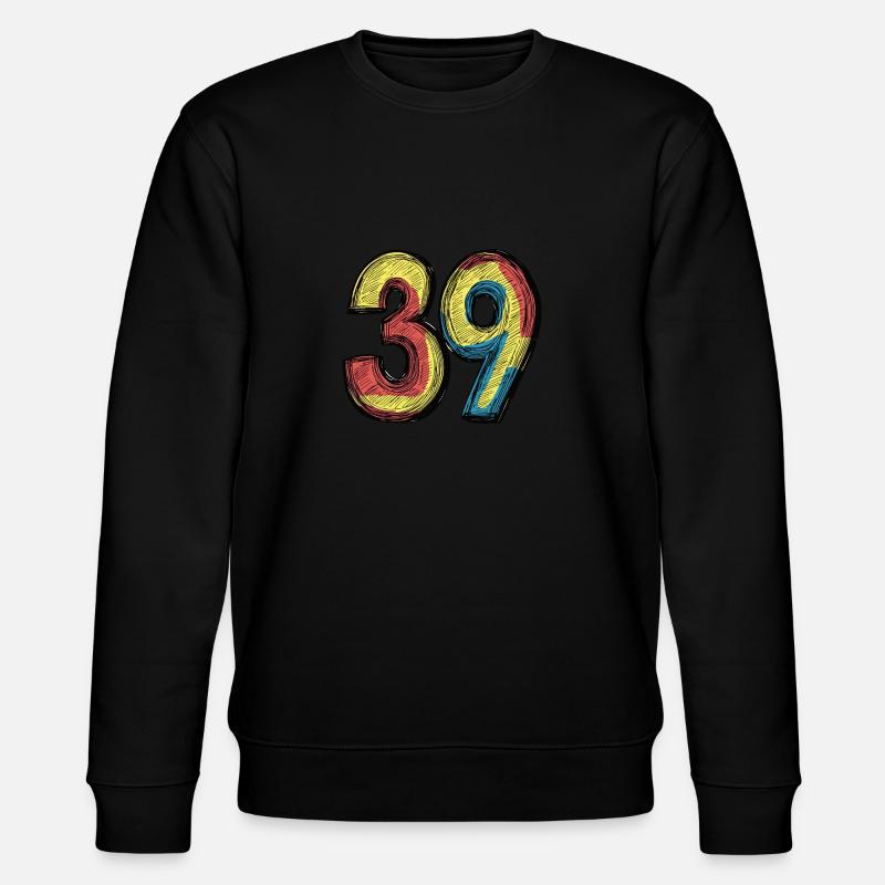 39 Zahl Comic - Stanley/Stella Unisex Bio-Sweatshirt CHANGER  - Schwarz