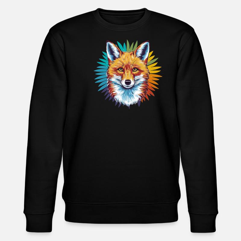 Fox - Illustration - Stanley/Stella CHANGER Unisex Organic Sweatshirt - black