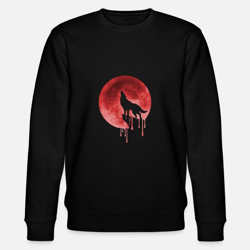 blutmond mit wolf - Stanley/Stella Unisex Bio-Sweatshirt CHANGER  - Schwarz