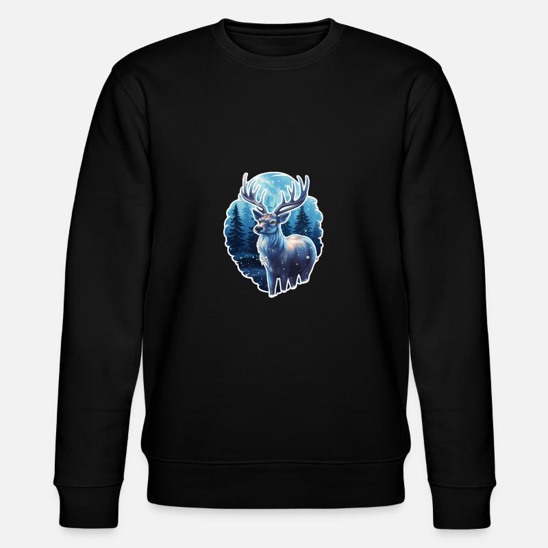 Deer in winter - Stanley/Stella CHANGER Unisex Organic Sweatshirt - black