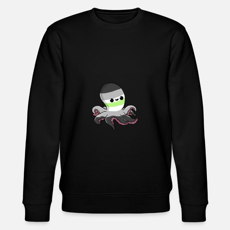 Agender Oktopus Agender Pride - Stanley/Stella Unisex Bio-Sweatshirt CHANGER  - Schwarz