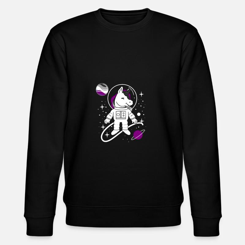 Einhorn Astronaut Ace Pride - Stanley/Stella Unisex Bio-Sweatshirt CHANGER  - Schwarz