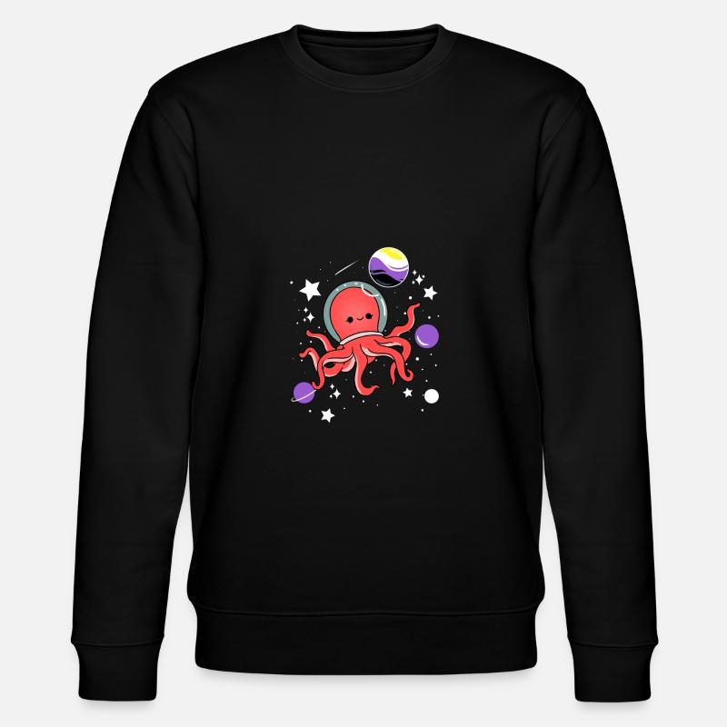 Poulpe Astronaute Nonbinary Pride - Sweat bio CHANGER Stanley/Stella Unisexe - noir
