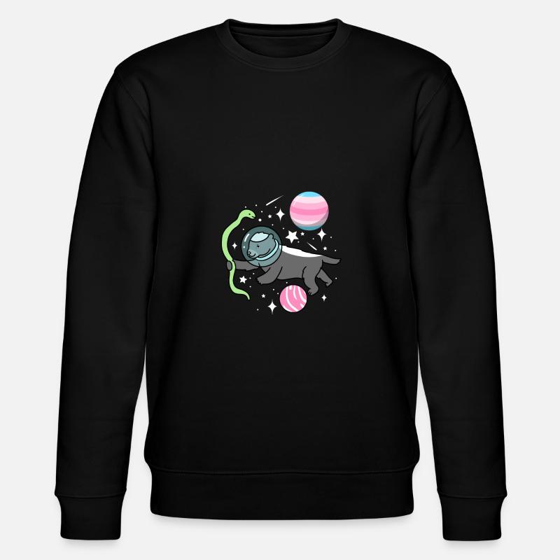 Honigdachs Astronaut Transfeminin - Stanley/Stella Unisex Bio-Sweatshirt CHANGER  - Schwarz