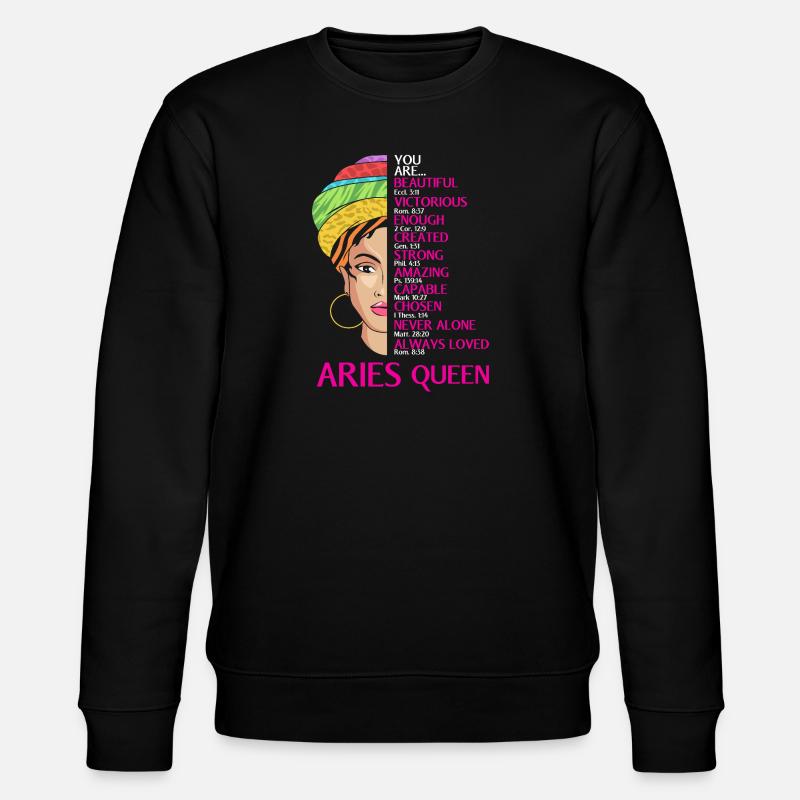 Sternzeichen Widder - Stanley/Stella Unisex Bio-Sweatshirt CHANGER  - Schwarz