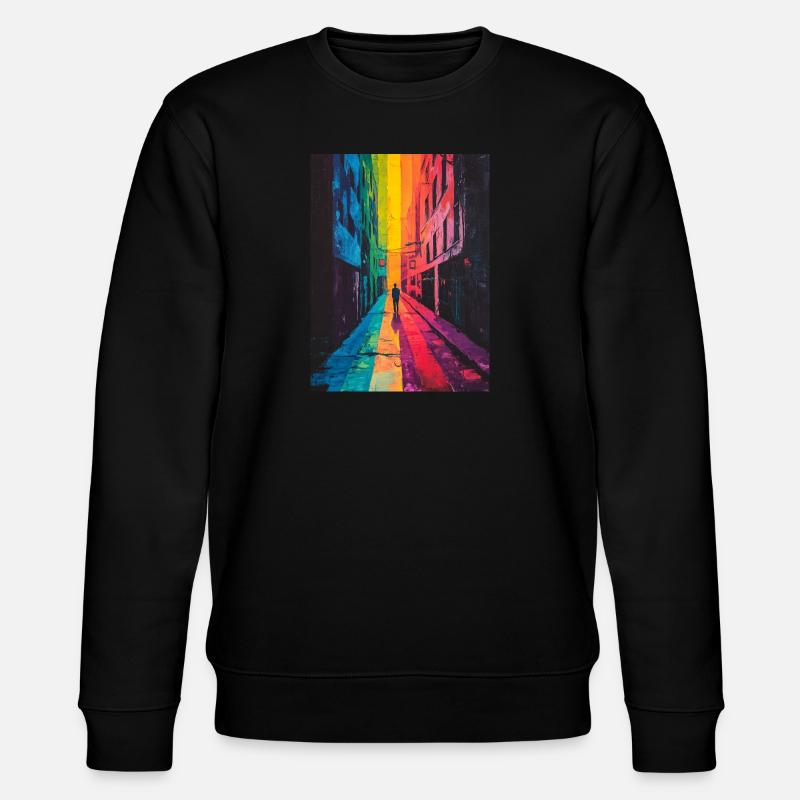 Regenbogen Allee - Bunte Straße - Stanley/Stella Unisex Bio-Sweatshirt CHANGER - Schwarz