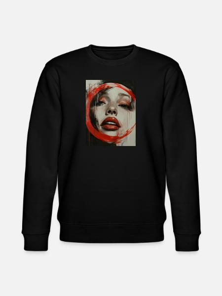 Face - Painting - Woman - Woman Face - Lips - Stanley/Stella CHANGER Unisex Organic Sweatshirt - black