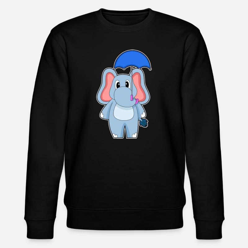 Elefant Regenschirm - Stanley/Stella Unisex Bio-Sweatshirt CHANGER - Schwarz