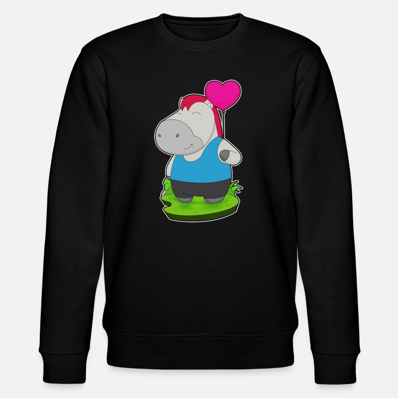 Pferd Luftballon - Stanley/Stella Unisex Bio-Sweatshirt CHANGER - Schwarz