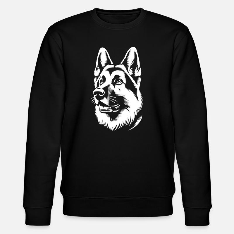 Deutscher Schäferhund weisse Silhouette vom Kopf - Stanley/Stella Unisex Bio-Sweatshirt CHANGER  - Schwarz