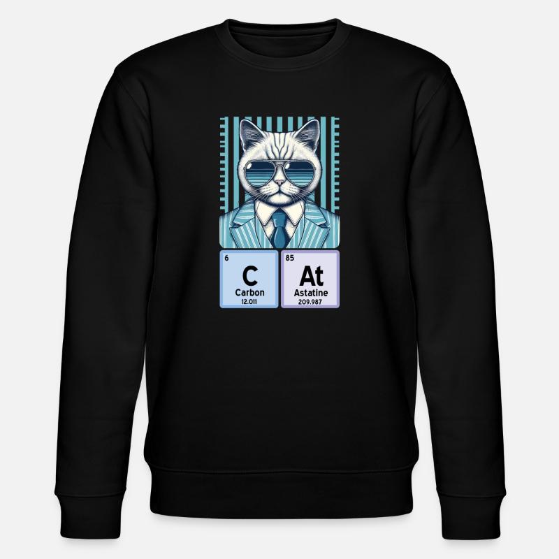 Chemistry Cat: The Cool Catalyst - Stanley/Stella CHANGER Unisex Organic Sweatshirt - black