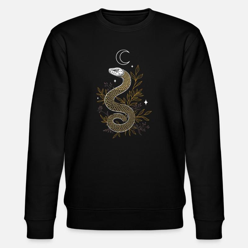 Schlange mit Gräsern im Herbst - Stanley/Stella Unisex Bio-Sweatshirt CHANGER  - Schwarz