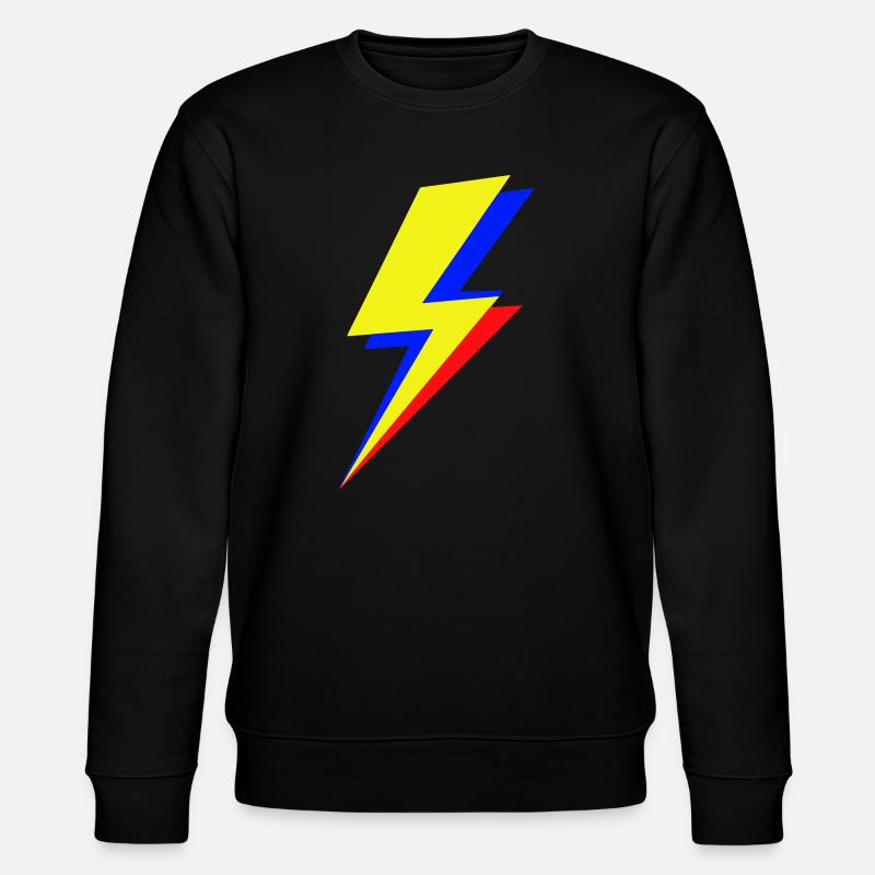 Geometrischer mehrfarbiger Blitz - Stanley/Stella Unisex Bio-Sweatshirt CHANGER  - Schwarz