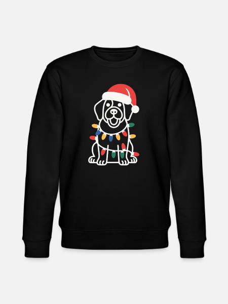 Santa Pup Christmas Lights - Stanley/Stella CHANGER Unisex Organic Sweatshirt - black