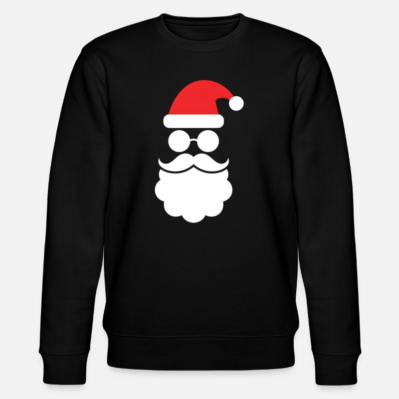 Weihnachtsmann mit Bart Minimal Kopf Design - Stanley/Stella Unisex Bio-Sweatshirt CHANGER - Schwarz