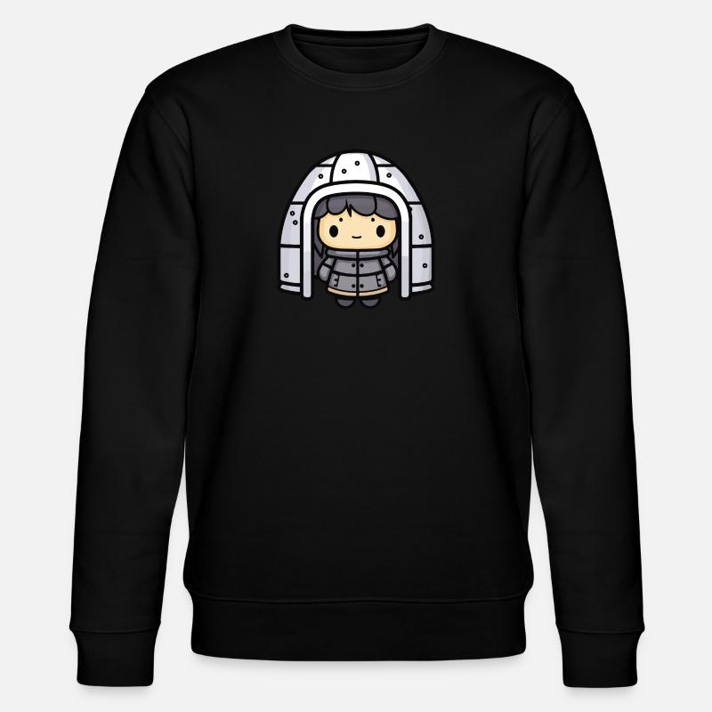 Igloo Eskimo Winter Comic - Stanley/Stella CHANGER Unisex Organic Sweatshirt - black