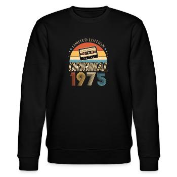 50th Birthday Original 1975 50 Years Old Gift - Stanley/Stella CHANGER Unisex Organic Sweatshirt - black - Front - Nik (191cm) & Marisol (170cm)
