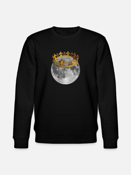 Mond mit Krone - Stanley/Stella Unisex Bio-Sweatshirt CHANGER  - Schwarz