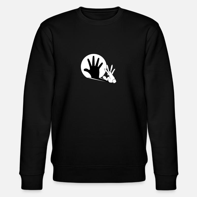 Rabbit Hand Shadow - Stanley/Stella CHANGER Unisex Organic Sweatshirt - black