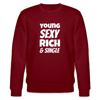 Jeune sexy Riche et célibataire - Sweat bio CHANGER Stanley/Stella Unisexe - bordeaux - Devant - Nik (191cm) & Marisol (170cm)