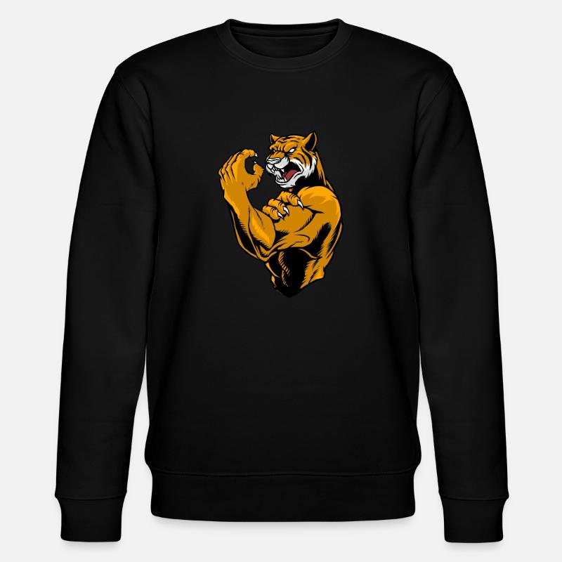 Tiger Kämpfer - Stanley/Stella Unisex Bio-Sweatshirt CHANGER  - Schwarz