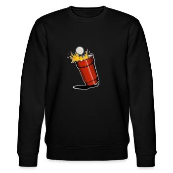 beer splash - beer pong art - Stanley/Stella Unisex Bio-Sweatshirt CHANGER  - Schwarz - Vorne - Nik (191cm) & Marisol (170cm)