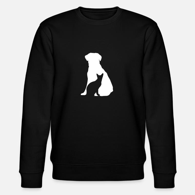 Hund und Katze - Stanley/Stella Unisex Bio-Sweatshirt CHANGER  - Schwarz