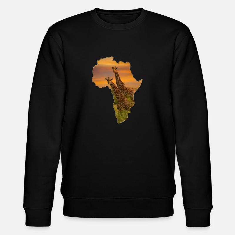 Giraffe - Stanley/Stella Unisex Bio-Sweatshirt CHANGER  - Schwarz