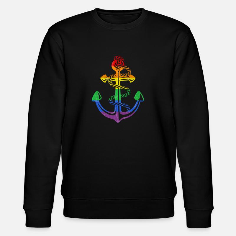 Regenbogen Anker LGBT Flagge - Stanley/Stella Unisex Bio-Sweatshirt CHANGER  - Schwarz