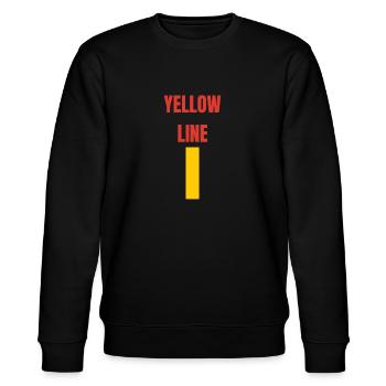 Ligne jaune passant par le milieu - Sweat bio CHANGER Stanley/Stella Unisexe - noir - Devant - Nik (191cm) & Marisol (170cm)