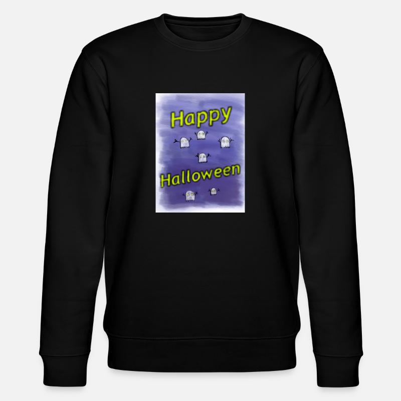 Happy Halloween mit Geistern - Stanley/Stella Unisex Bio-Sweatshirt CHANGER  - Schwarz